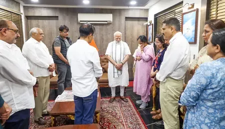 AI-171 crash: PM Modi meets family of former CM Vijay Rupani; remembers his contributions  