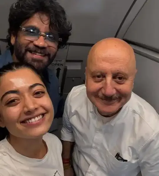 Did Anupam Kher Just Run Into Rashmika Mandanna & Nagarjuna on His Flight to Mumbai?