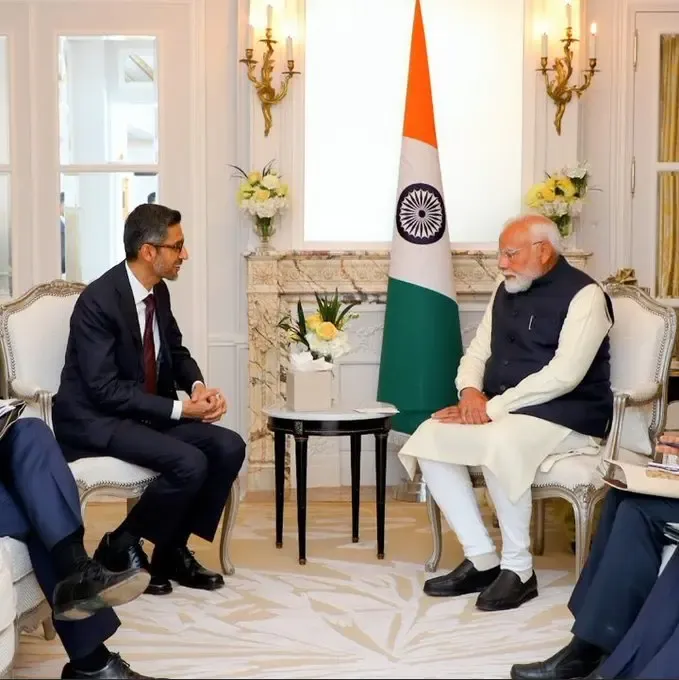 Sundar Pichai Expresses Joy in Meeting PM Modi, Discusses the Promising Future of AI in India