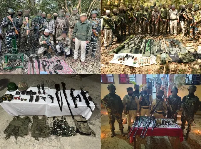 Manipur: Coordinated Efforts by Security Forces Result in Seizure of 114 Arms and Explosives