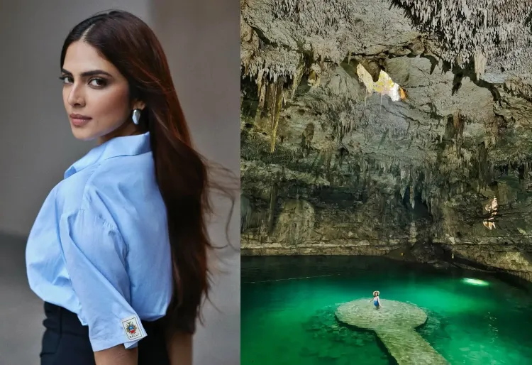 Actress Malavika Mohanan Enchanted by the Cenotes of Mexico!