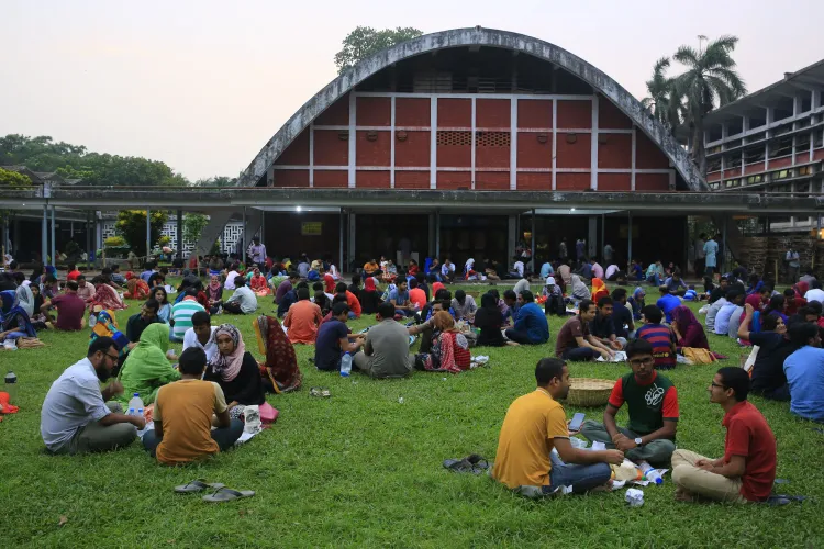 What sparked the massive protest at Dhaka University?
