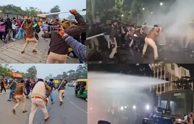 Patna Police Use Water Cannons and Cane-Charge to Disperse BPSC Aspirants' Protest