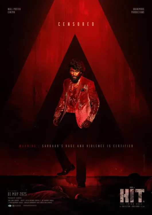 Censor Board Approves Nani’s ‘Hit: The Third Case’ for Release with 'A' Rating