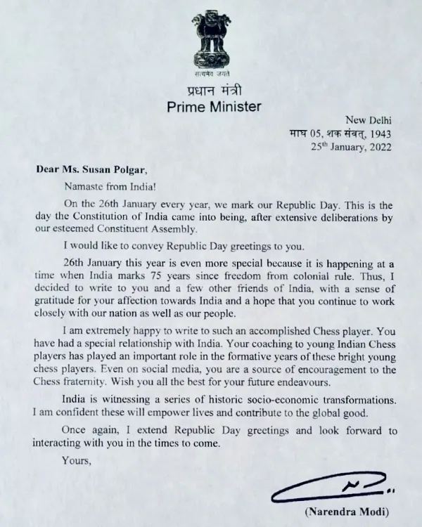 What Did Chess Legend Susan Polgar Say About PM Modi’s Tribute?