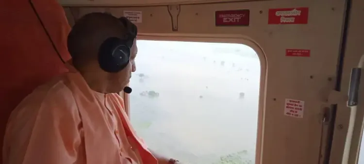 क्या सीएम योगी ने गाजीपुर में बाढ़ का हवाई सर्वेक्षण किया?