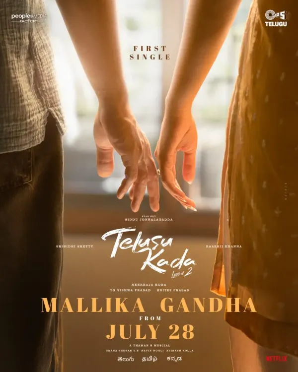 When is the first single 'Mallika Gandha' from Siddu Jonnalagadda's 'Telusu Kada' releasing?