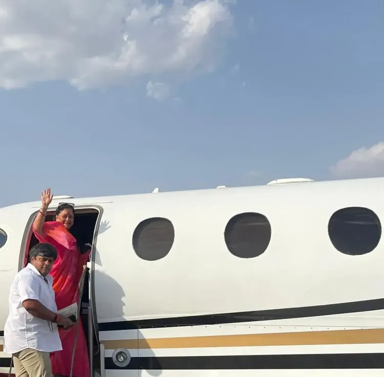 Former Rajasthan CM Vasundhara Raje Launches First Flight from Jhalawar Airport