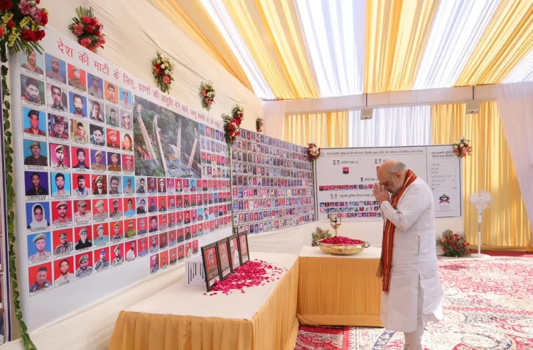 HM Shah Visits Family of Martyred Dy SP Humayun Bhat in Srinagar