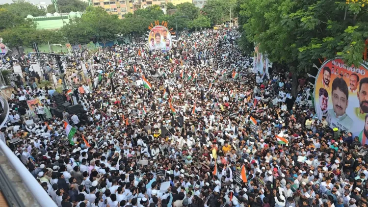 Massive Demonstration in Hyderabad Against Waqf Amendment Act