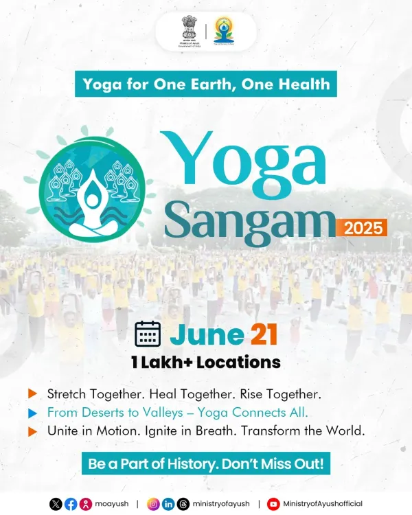 Did the Yoga Sangam portal surpass 4 lakh registrations ahead of IDY-2025?