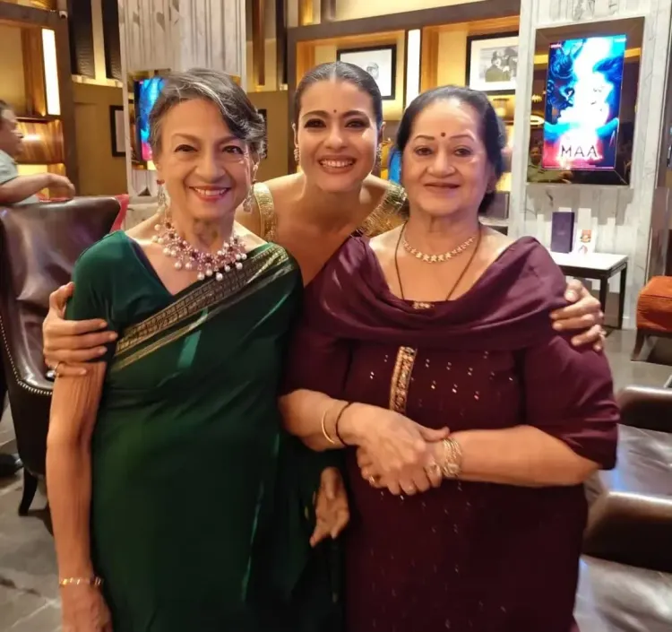 Kajol Shares a Touching Moment with Her On-Screen and Off-Screen Mothers Ahead of the Release of ‘Maa’?