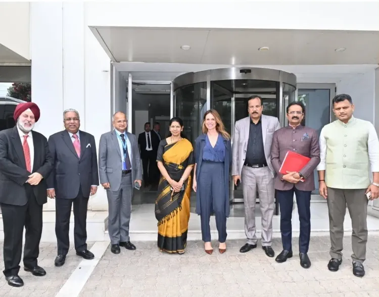 How is the Kanimozhi-led team engaging with Greece's media on India's anti-terrorism strategy?