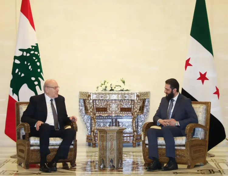 Lebanon's Caretaker Prime Minister Meets with Syria's Interim Leader in Damascus