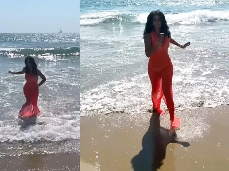 Mallika Emulates ‘Desi’ Pamela Anderson While Beach Running