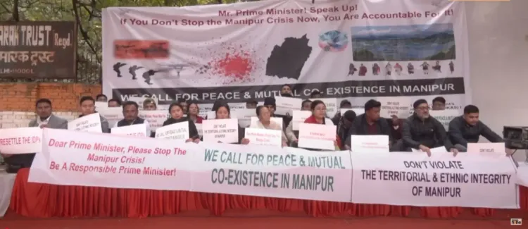 Demonstration by Manipur Civil Society Groups in Delhi Urges PM for Peace Restoration