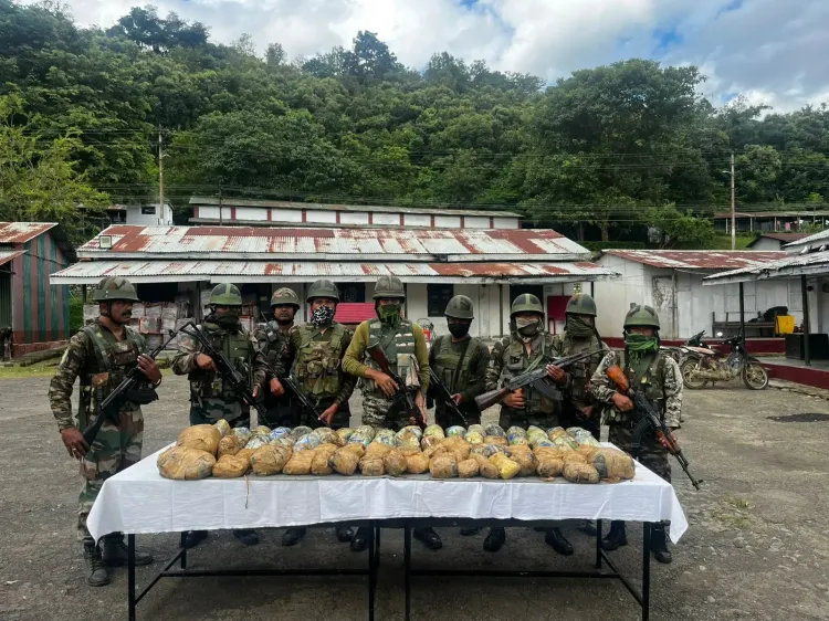 क्या मणिपुर में हथियार-गोला बारूद के साथ करोड़ों रुपए की ड्रग्स बरामद हुई?