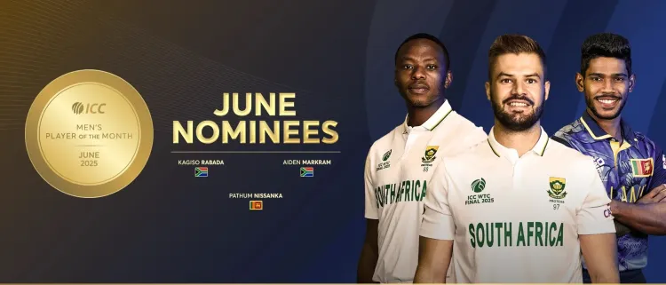 Who are the nominees for ICC Men's Player of June?