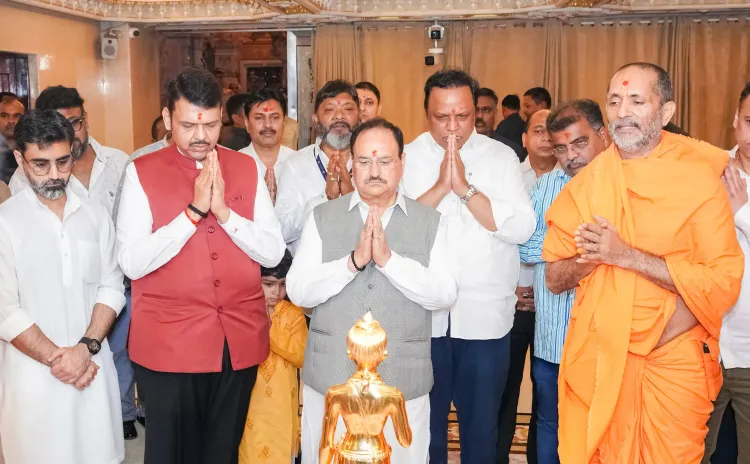 क्या जेपी नड्डा ने बीएपीएस श्रीस्वामीनारायण मंदिर में सुख-शांति की कामना की?