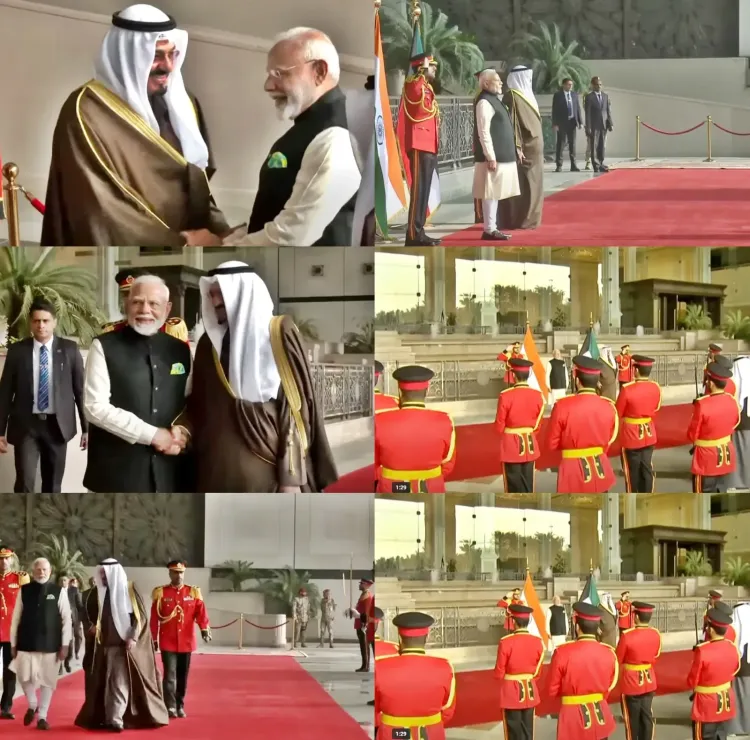 Prime Minister Modi Receives Ceremonial Guard of Honour at Bayan Palace in Kuwait
