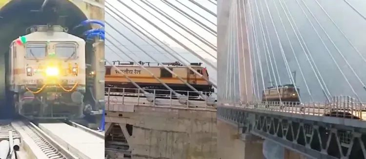 Indian Railways Conducts Successful Trial Run on Anji Khad Bridge in J&K