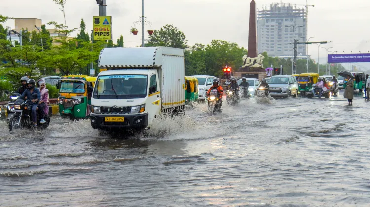 What Caused the Road Cave-In on Jaipur's Gopalpura Bypass During Heavy Rains?