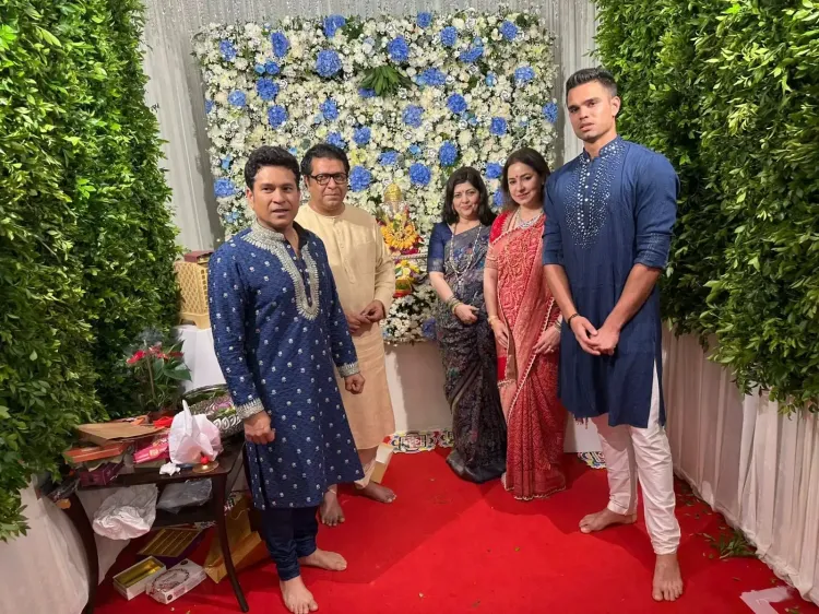क्या सचिन तेंदुलकर ने राज ठाकरे के आवास 'शिवतीर्थ' पर गणपति पूजा में हिस्सा लिया?