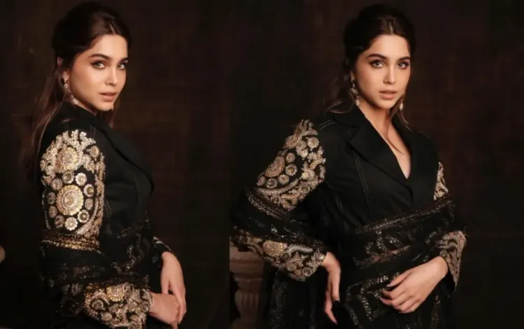 Sharvari Dazzles in Black with Unique Upcycled Jacket