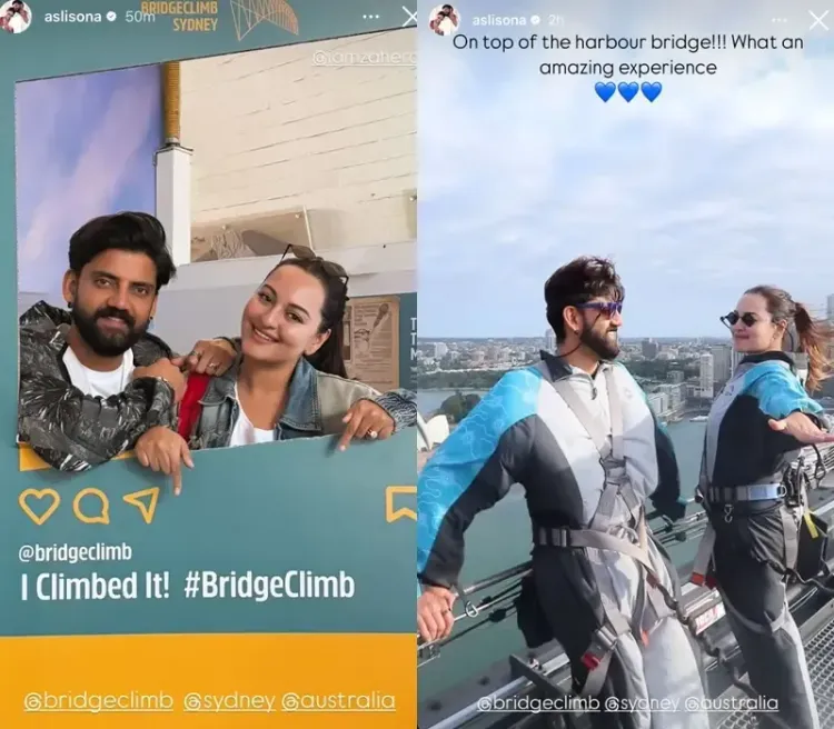 Sonakshi and Zaheer Enjoy an Unforgettable Adventure atop the Sydney Harbour Bridge