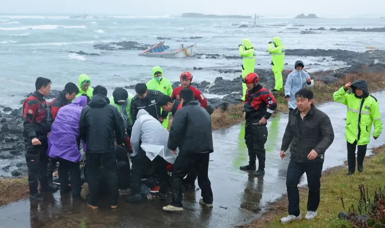 Tragic Incident: Two Fishing Boats Stranded Off Jeju, Resulting in Two Fatalities