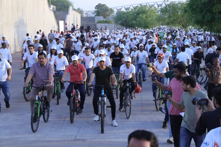 Union Minister Mandaviya Champions 'Fit India Sundays on Cycle' in Ahmedabad