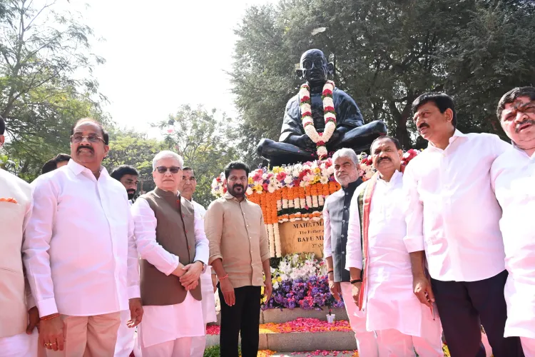 Telangana Officials Honor Mahatma Gandhi at Bapu Ghat
