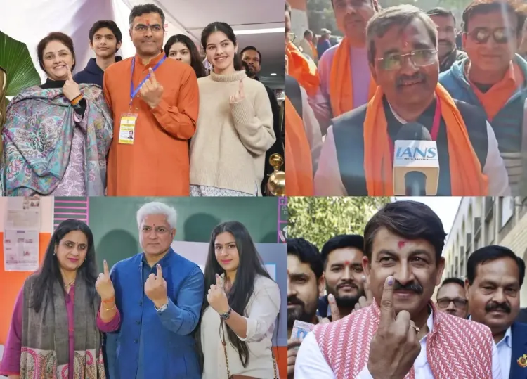 Tiwari and BJP Leaders Cast Votes, Encourage Delhi Residents to Participate