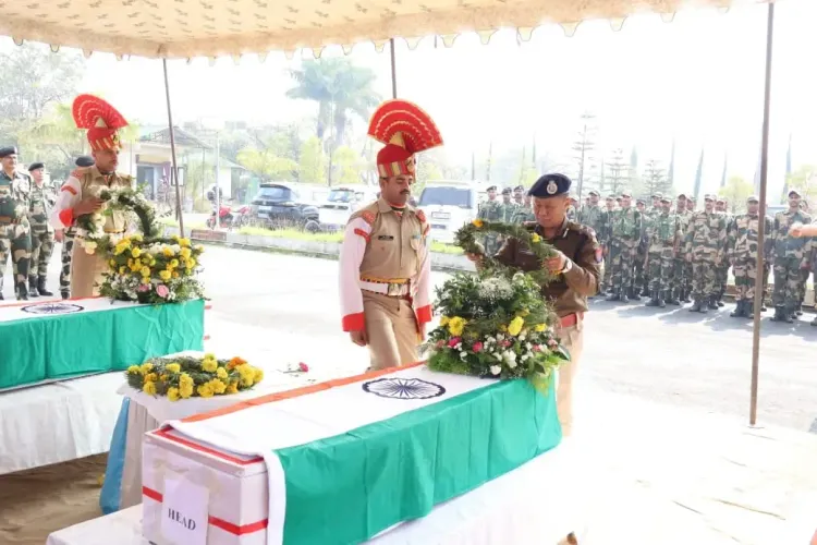 Homage Paid to Three BSF Jawans Who Died in Manipur Road Mishap