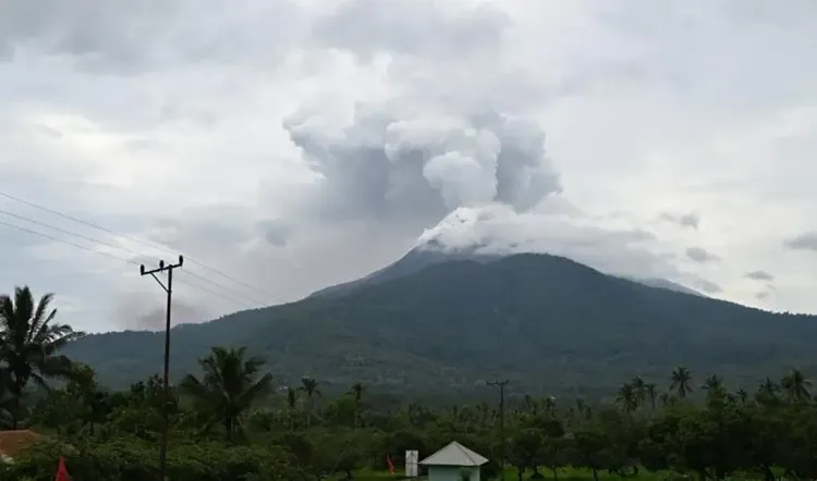 Volcanic eruption temporarily closes Frans Xavier Seda Airport in Indonesia