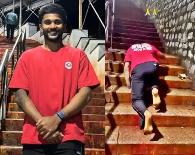 Nitish Kumar Reddy Ascends Tirumala Stairs on Knees