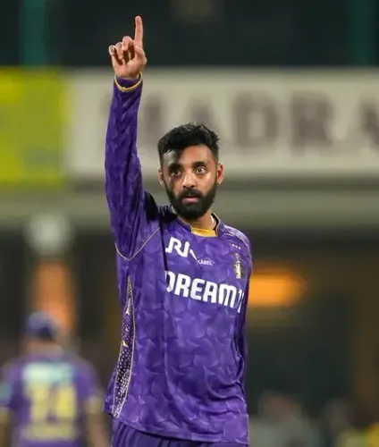 IPL 2025: KKR spinner Chakaravarthy fined, handed one demerit point for code of conduct breach