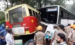 35 passengers injured after two Kerala public transport buses collide