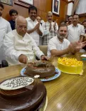 How Did Congress Honor Kharge's Birthday with a Cake-Cutting Ceremony?