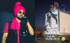 Diljit shares hilarious image of fans climbing on truck's roof to get
 a glimpse of concert
