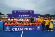 Did Hockey Jharkhand Secure the Division A Title in the Sub-Junior Women's Hockey Nationals?