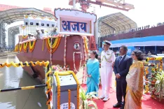क्या नौसेना के एंटी-सबमरीन क्राफ्ट ‘अजय’ का जलावतरण हुआ?