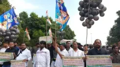 Youth Congress workers stage protest against PM Modi's Odisha visit
